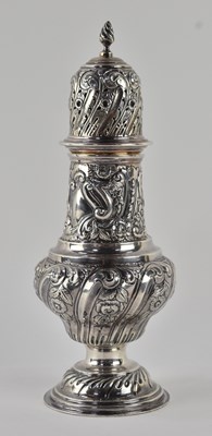 Lot 1127 - An Edward VII hallmarked silver sugar caster,...