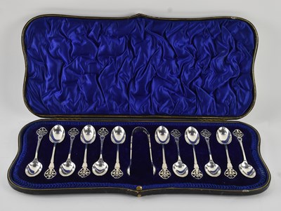 Lot 1130 - A cased set of twelve Edward VII hallmarked...