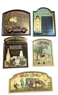 Lot 423 - Five assorted reproduction carved wooden...