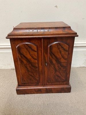 Lot 327 - A 19th century walnut humidor with two...