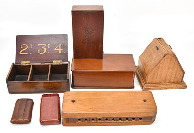 Lot 330 - A cigar stand, Italian leather cigar case and...
