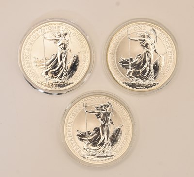Lot 1715 - ROYAL MINT; three encapsulated silver proof...