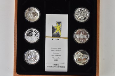 Lot 1677 - EMC; a cased encapsulated silver proof...