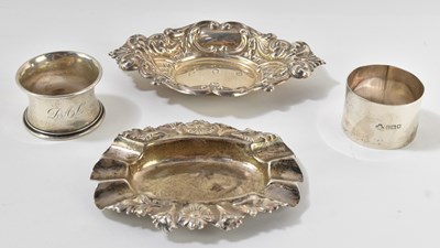 Lot 1186 - An Elizabeth II hallmarked silver oval pin...
