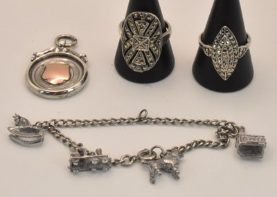 Lot 1575 - A small quantity of 925 silver and white metal...