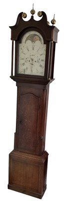 Lot 208 - A 19th century oak cased eight day longcase...