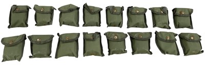 Lot 426 - A collection of sixteen modern green canvas...
