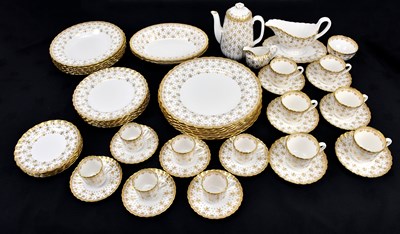 Lot 1571 - SPODE; a ‘Fleur de Lys Gold’ pattern part...