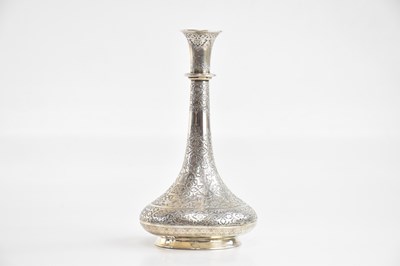 Lot 222 - A good Eastern white metal vase of bulbous...