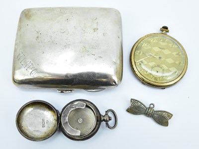 Lot 724 - A hallmarked silver breast pocket cigarette...