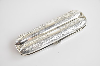 Lot 328 - A Victorian hallmarked silver twin cigar case,...