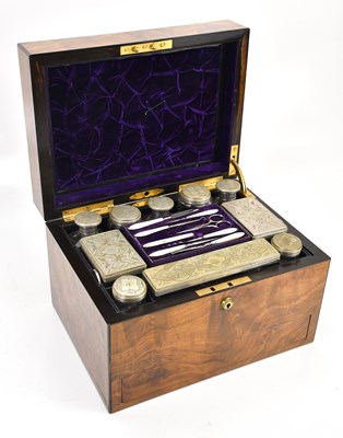 Lot 2001 - A Victorian figured walnut vanity box, with...