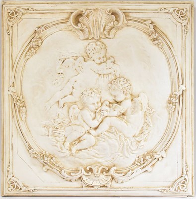 Lot 240 - A Baroque style plaster plaque depicting...