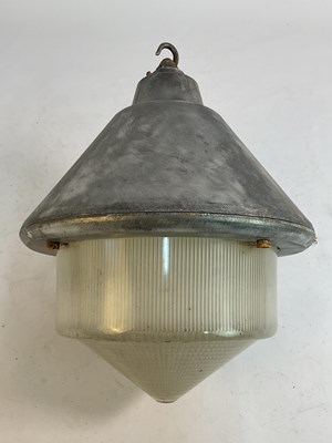 Lot 561 - HOLOPHANE; an industrial pendant light with...