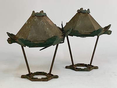 Lot 563 - A pair of 19th century street lanterns with...