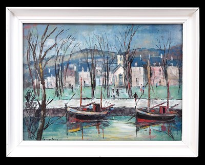 Lot 1662 - UNATTRIBUTED; oil on board, boating scene,...