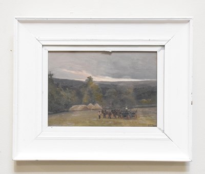 Lot 1644 - FRANCESCO PERONE; oil on board, rural scene,...