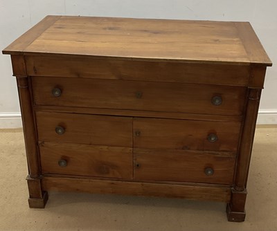 Lot 599 - A French fruitwood linen press, with hinged...