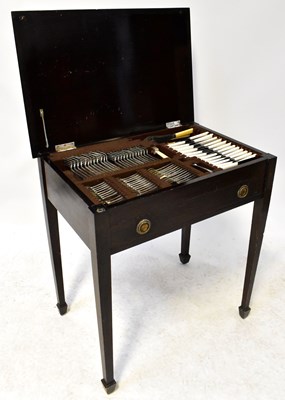 Lot 678 - A 1930s canteen of cutlery in the form of a...