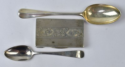Lot 701 - An 835 silver card case, gilt lined interior...
