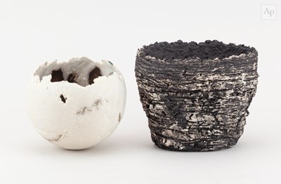 Lot 581 - SARAH PURVEY (born 1968); a small oval black...