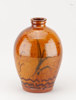 Lot 143 - CLIVE BOWEN (born 1943); a slipware bottle...