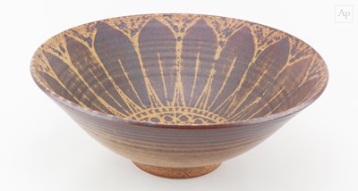 Lot 481 - PETER LANE (born 1932); a large stoneware bowl...