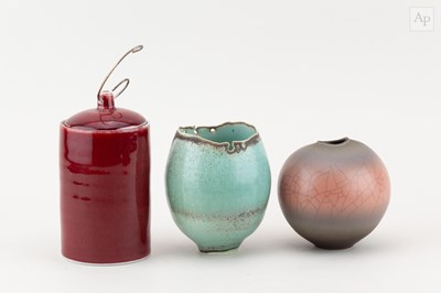 Lot 335 - JOHN MASTERTON; a small cylindrical jar and...