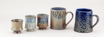 Lot 169 - DANIEL BOYLE; a near pair of large salt glazed...