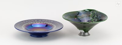 Lot 377 - LORRAINE BATES; a conical stoneware bowl on a...
