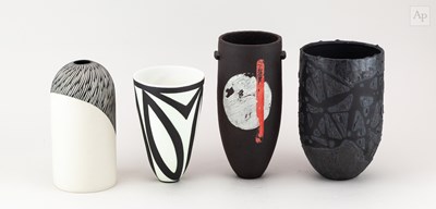 Lot 623 - SUZI HUMPHRIES; a stoneware vessel with...