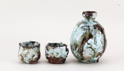 Lot 20 - AKIKO HIRAI (born 1970); a stoneware sake...