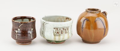 Lot 437 - MIKE DODD (born 1943); a stoneware vase with...