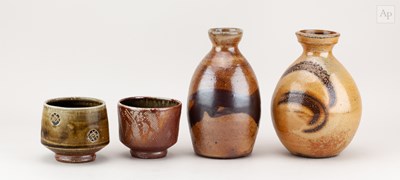 Lot 340 - JOHN WEBB; two salt glazed bottles, impressed...