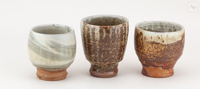 Lot 644 - TIM LAKE (born 1974); a trio of stoneware cups...