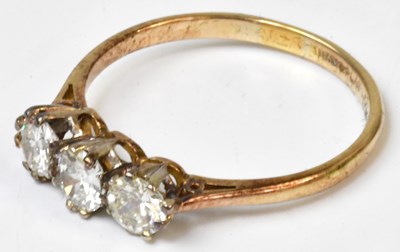 Lot 767 - An 18ct yellow gold and platinum ring set with...