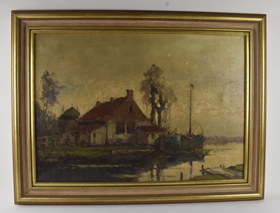 Lot 356 - UNATTRIBUTED; oil on canvas, shipping scene, a...