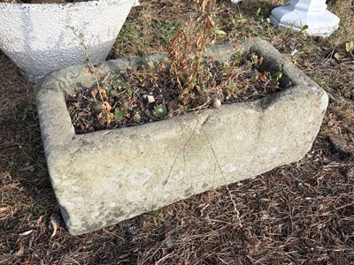 Lot 169 - A sandstone garden trough, length 76cm.