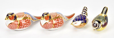 Lot 1346 - ROYAL CROWN DERBY; four paperweights...