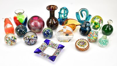 Lot 1464 - A collection of glass paperweights, including...
