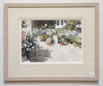 Lot 1694 - JOHN YARDLEY; watercolour, 'Hot on the Terrace'...