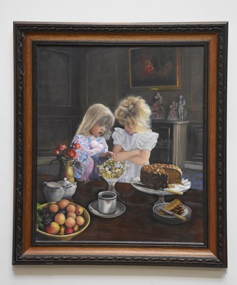 Lot 1638 - DAVID HORT PLAYER; oil on canvas, 'The Sisters'...