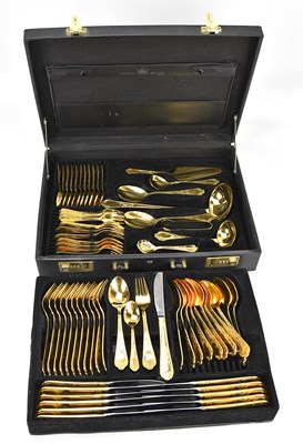 Lot 493 - SBS BESTECKE; a Solingen 24 karat gold plated...