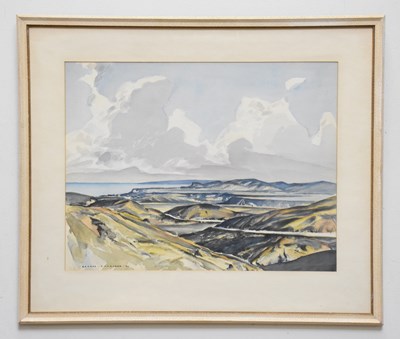 Lot 1655 - RODGER HARRISON; watercolour, 'Mohaka Valley',...