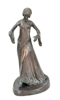 Lot 444 - A reproduction bronze Art Deco figure, height...