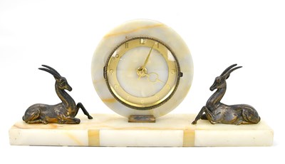 Lot 210 - An Art Deco mantel clock, with gilt chapter...