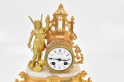 Lot 221 - KERSCAVEN, BREST; a French gilt mantel clock,...