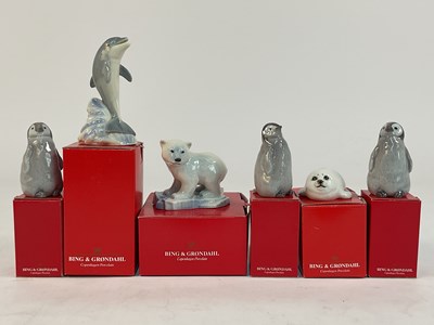 Lot 210 - BING & GRONDAHL; porcelain models comprising a...