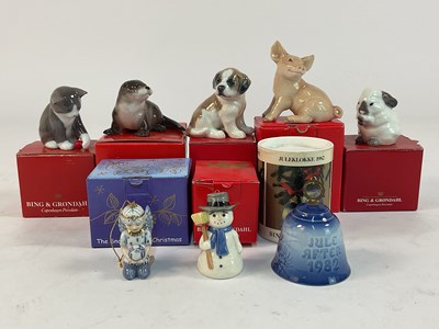 Lot 211 - BING & GRONDAHL; porcelain models comprising...
