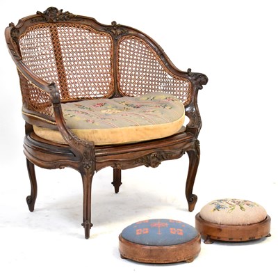 Lot 11 - A 19th century French carved walnut framed...